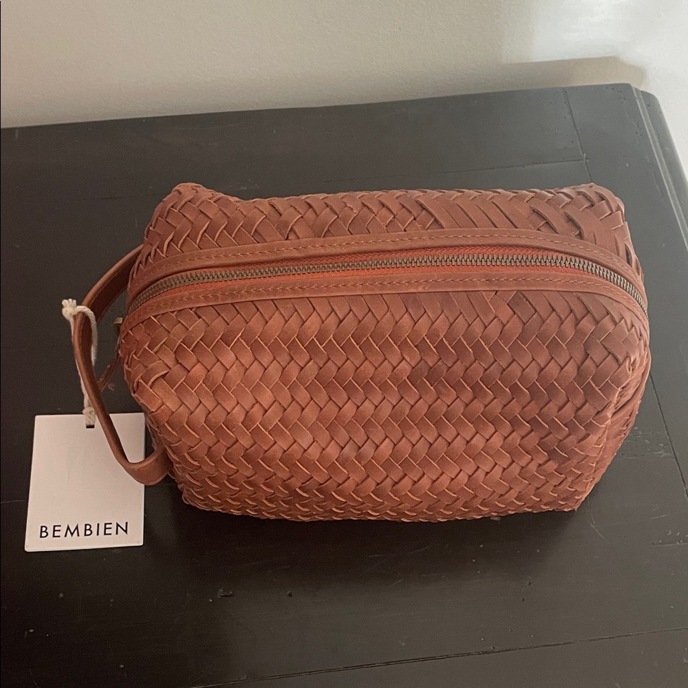 Men's Brown Woven Toiletry Bag